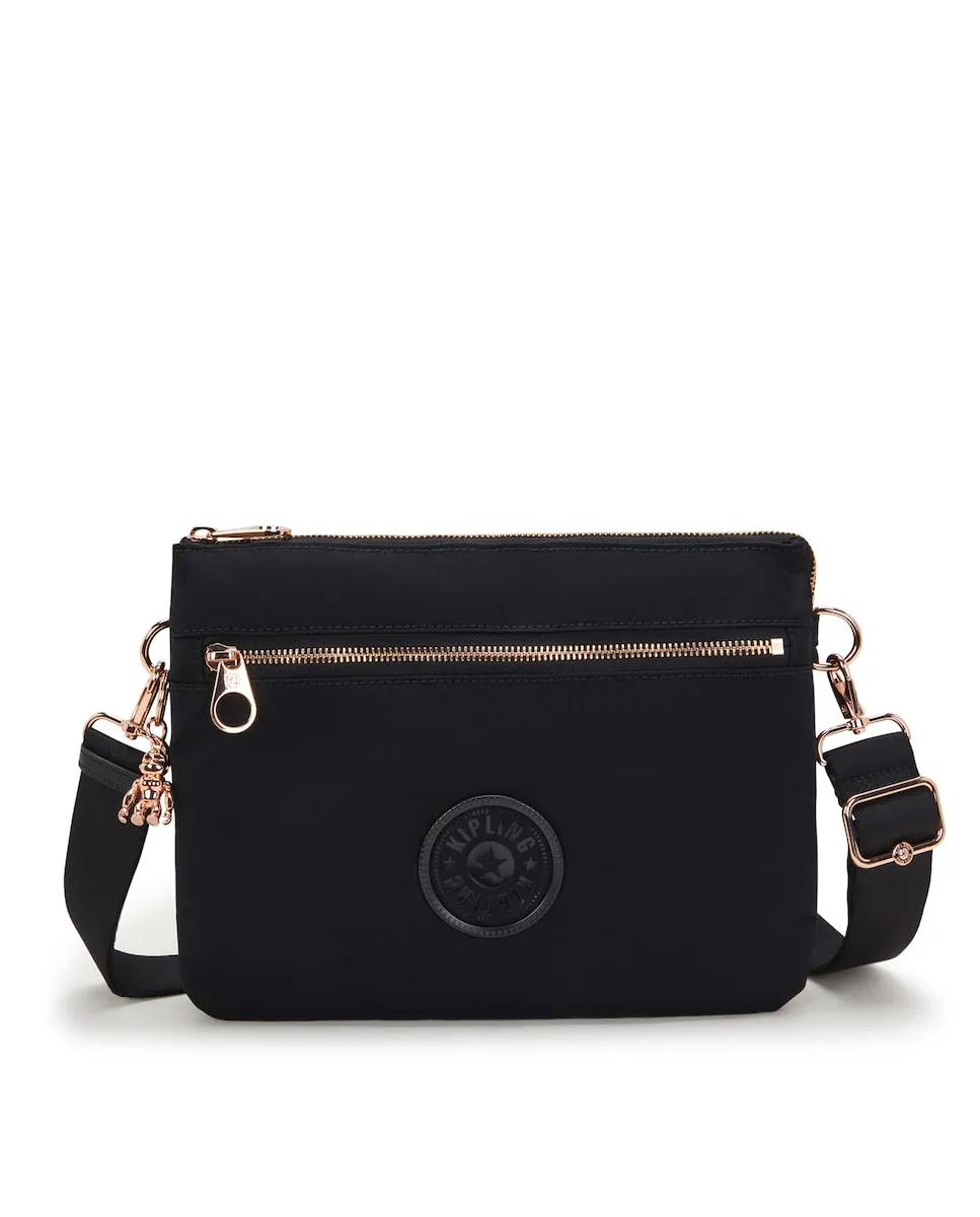 

Женская средняя сумка с металлическими застежками Kipling, черный