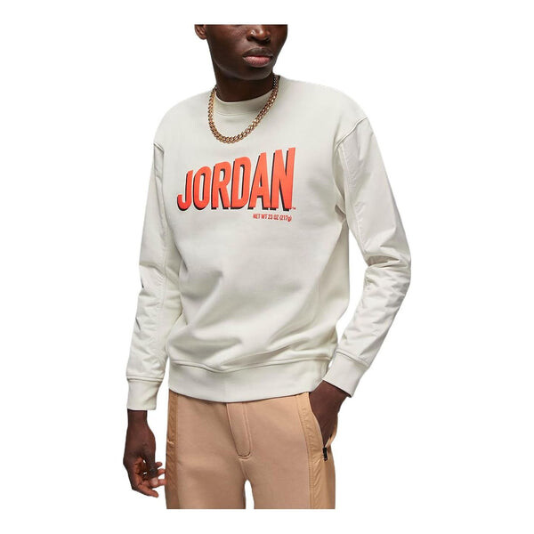 

Толстовка Air Jordan Alphabet Round Neck Long Sleeves Hoodie Men's Creamy White, серый