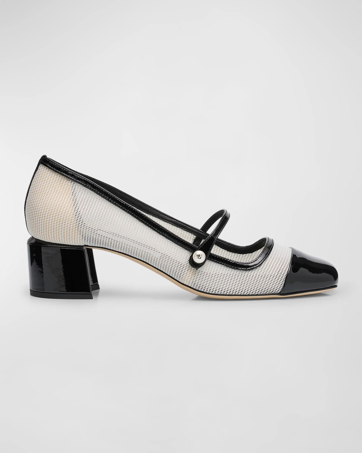 Лакированные балетки Elisa Mesh Mary Jane Jimmy Choo, цвет Black/Latte