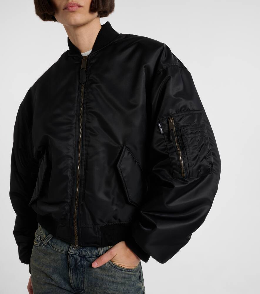 Стандартная техническая атласная бомбер куртка Balenciaga, Black — фото 3