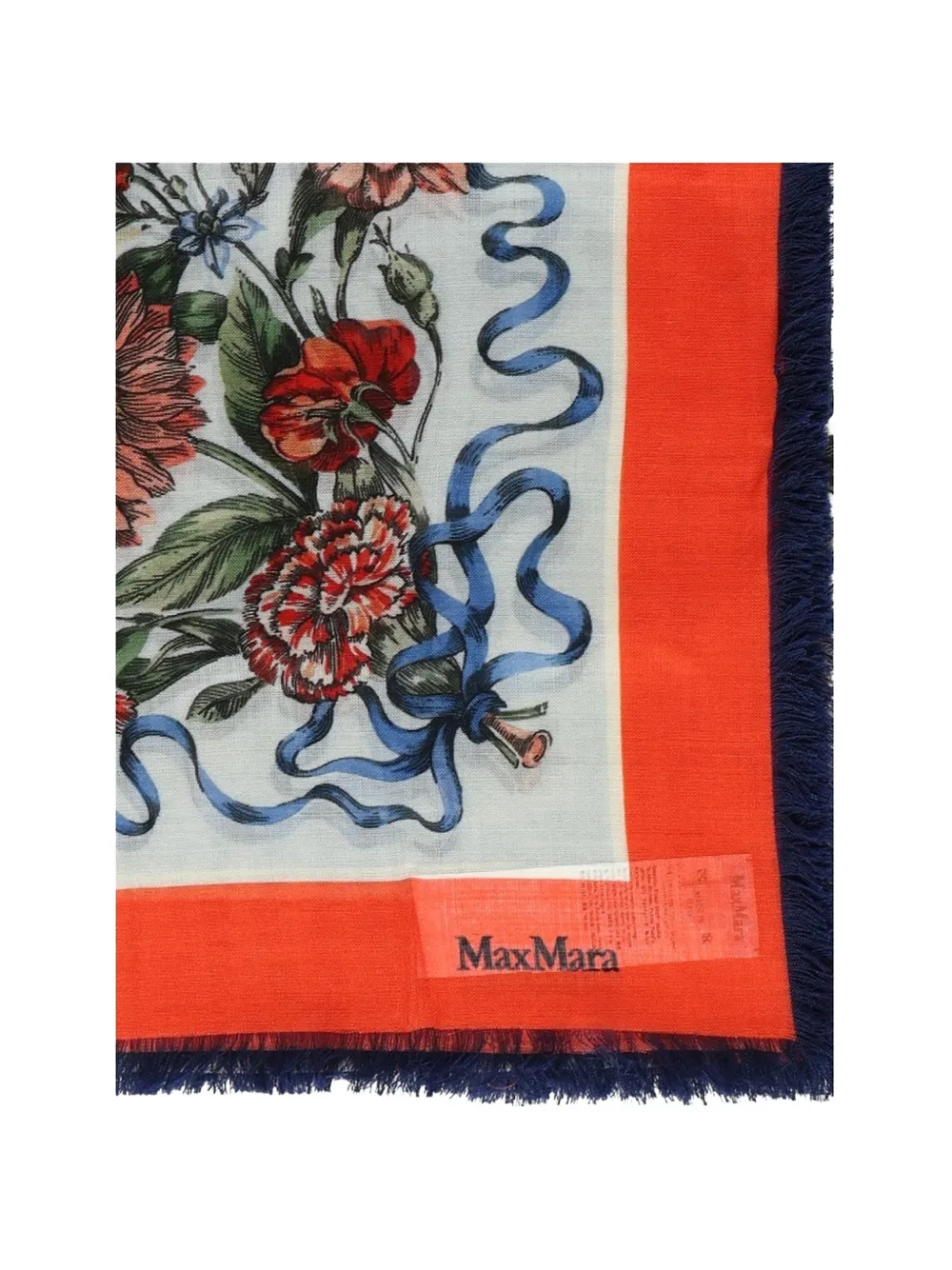 

Шарф с узором и бахромой Max Mara, бежевый