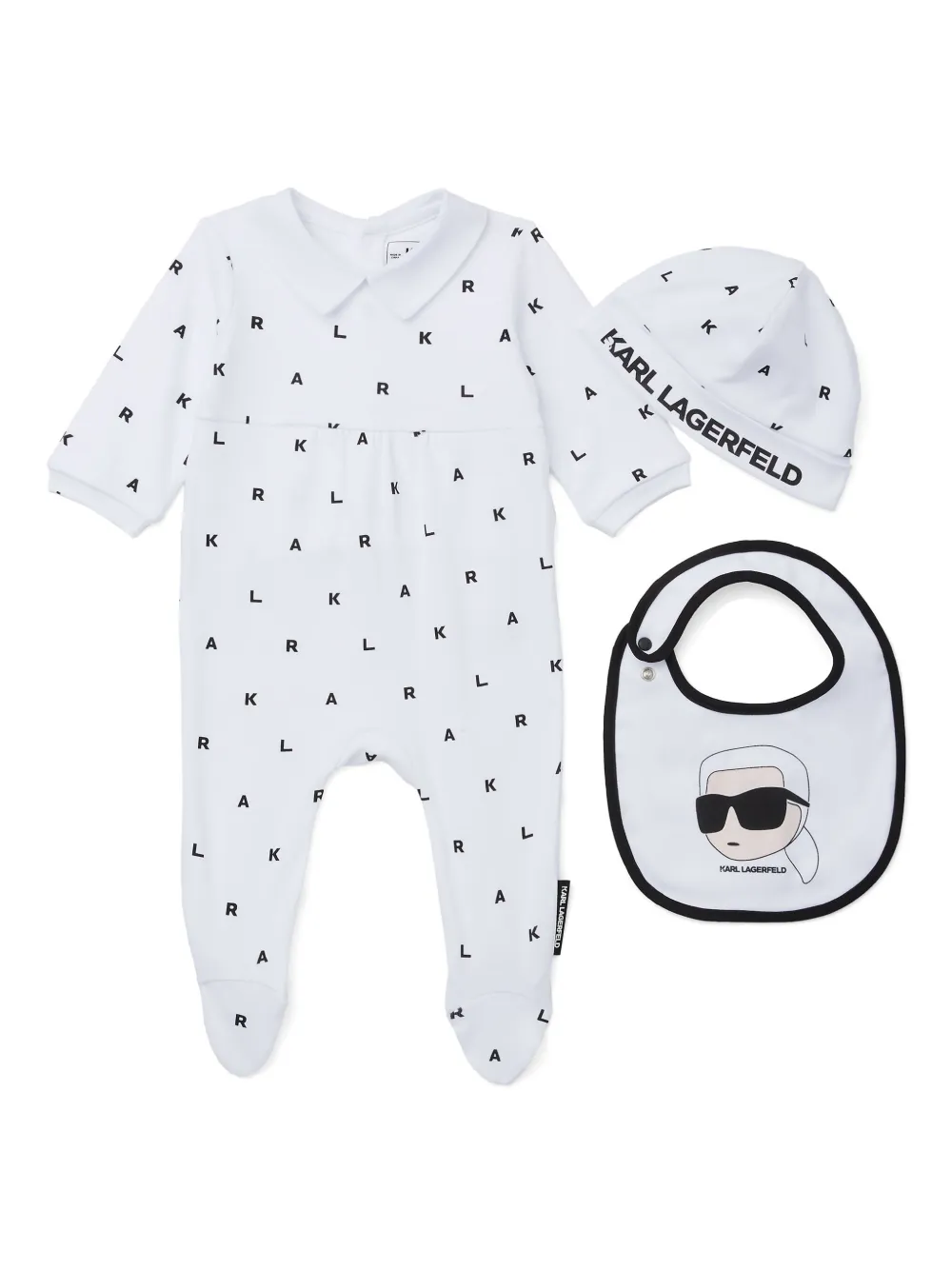 

Комплект для новорожденного с логотипом KARL LAGERFELD KIDS, белый