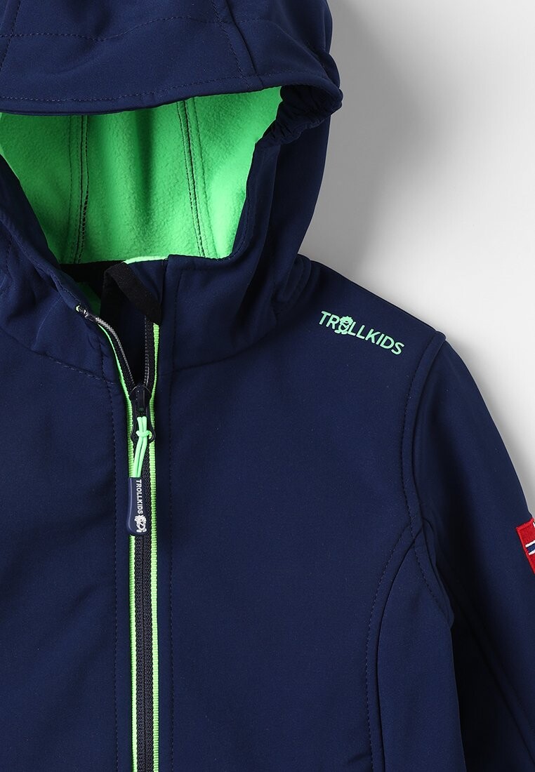 Куртка Softshell Kids Trollfjord Unisex TrollKids, цвет navy/light green — фото 4