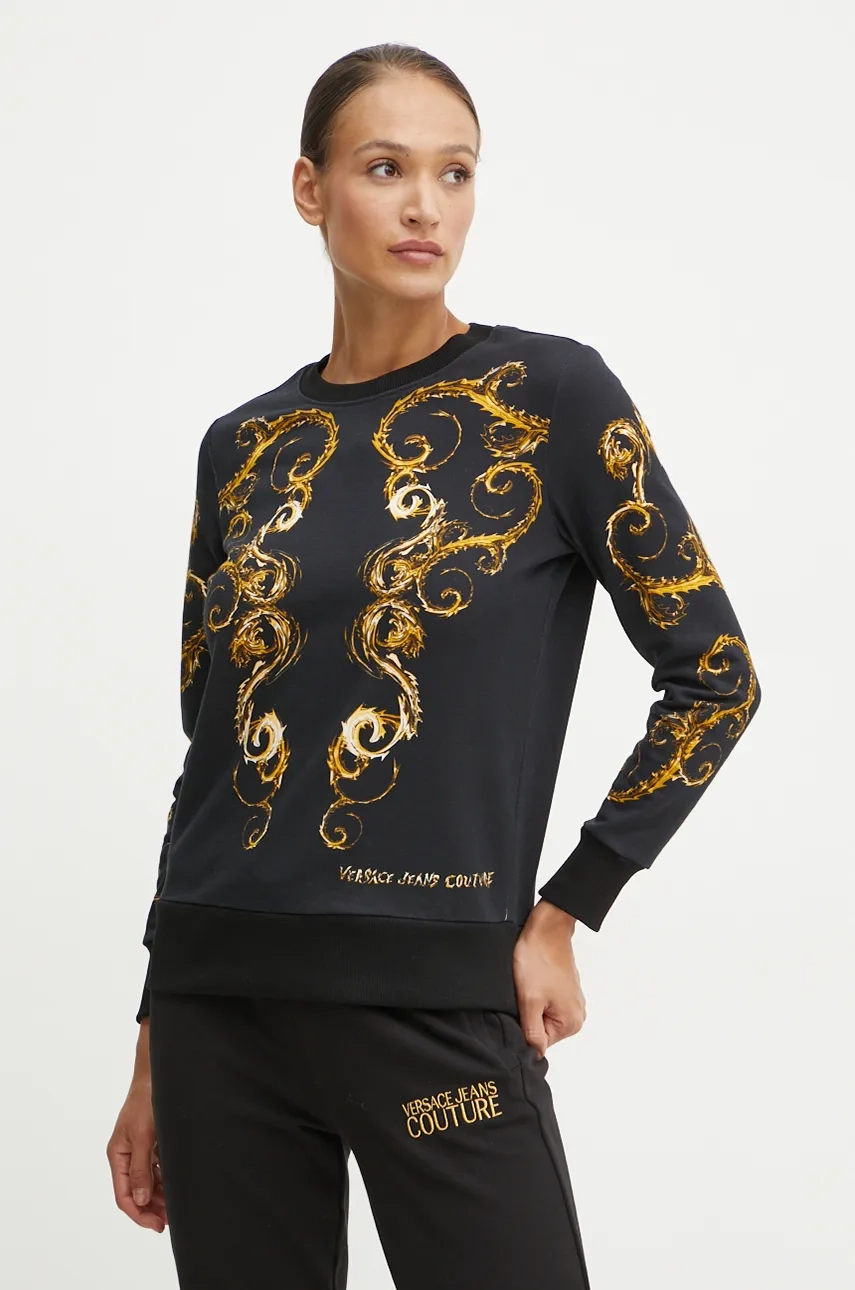 

Хлопковая толстовка Versace Jeans Couture, черный