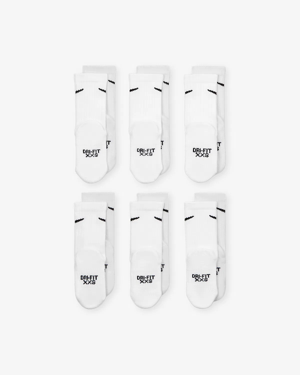 Детские носки Dri-FIT (6 пар) Nike Performance Basics, White — фото 3