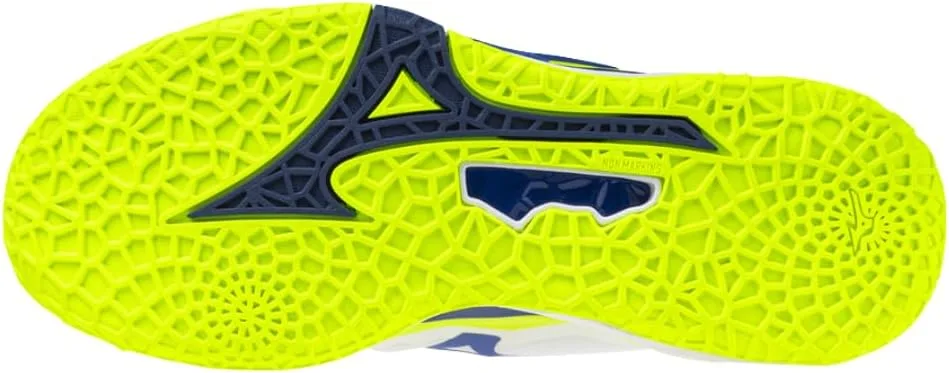 Гандбольные кроссовки Mizuno Wave Stealth Neo 2, технология ENERZY NXT, верх из тисненого трикотажа, волнистая подошва, белый — фото 4