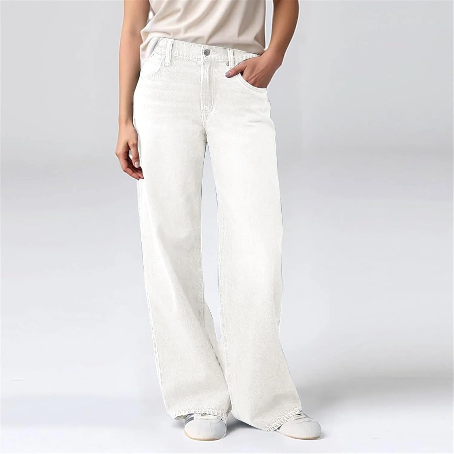 Женские джинсы-спортивки baggy wide leg с высокой талией — фото 3
