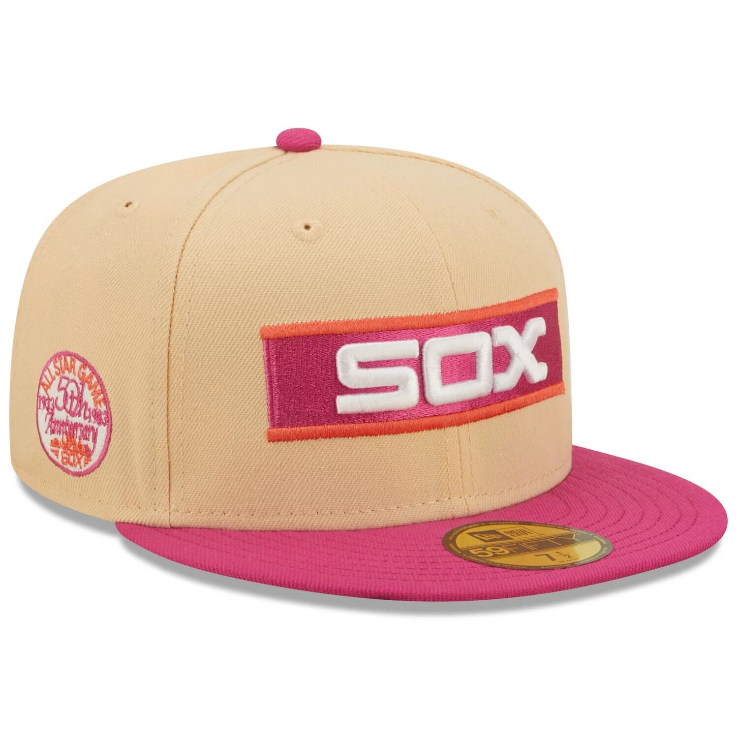 

Мужская шляпа New Era оранжевого/розового Chicago White Sox Матча всех звезд MLB 1933 года, посвященного 50-летию Mango Passion 59FIFTY