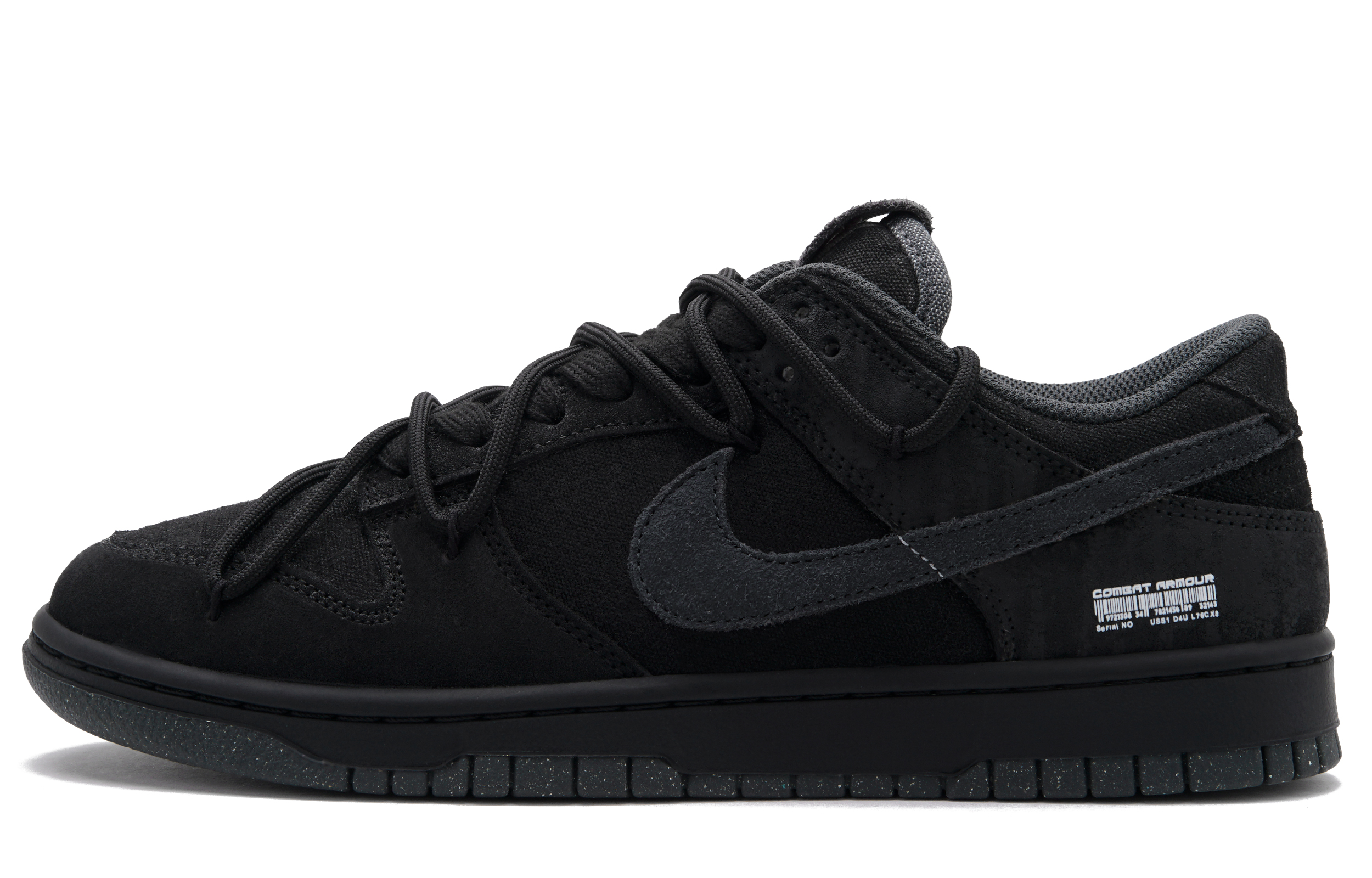 

Nike Кроссовки для скейтбординга Dunk "Hacker Deconstruction" износостойкие, низкие, мужские, черные