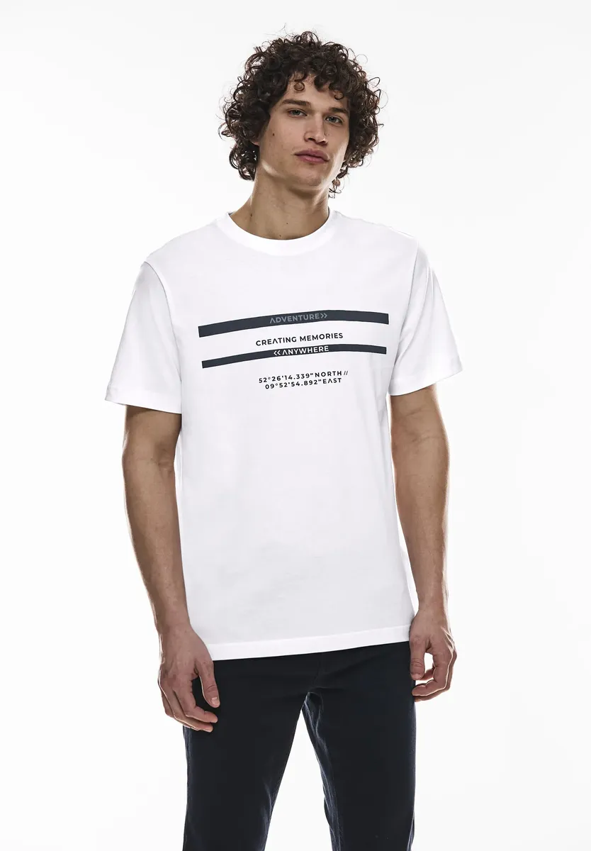 

STREET ONE MEN рубашка с круглым вырезом, с круглым вырезом, белый