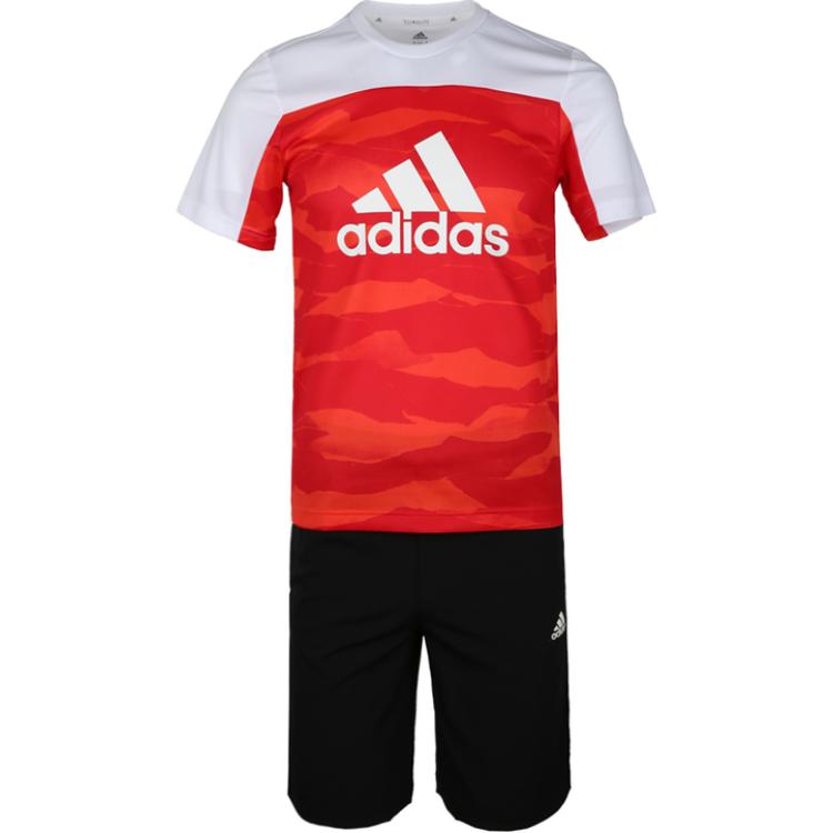 Повседневная спортивная красная детская футболка Adidas — фото 2