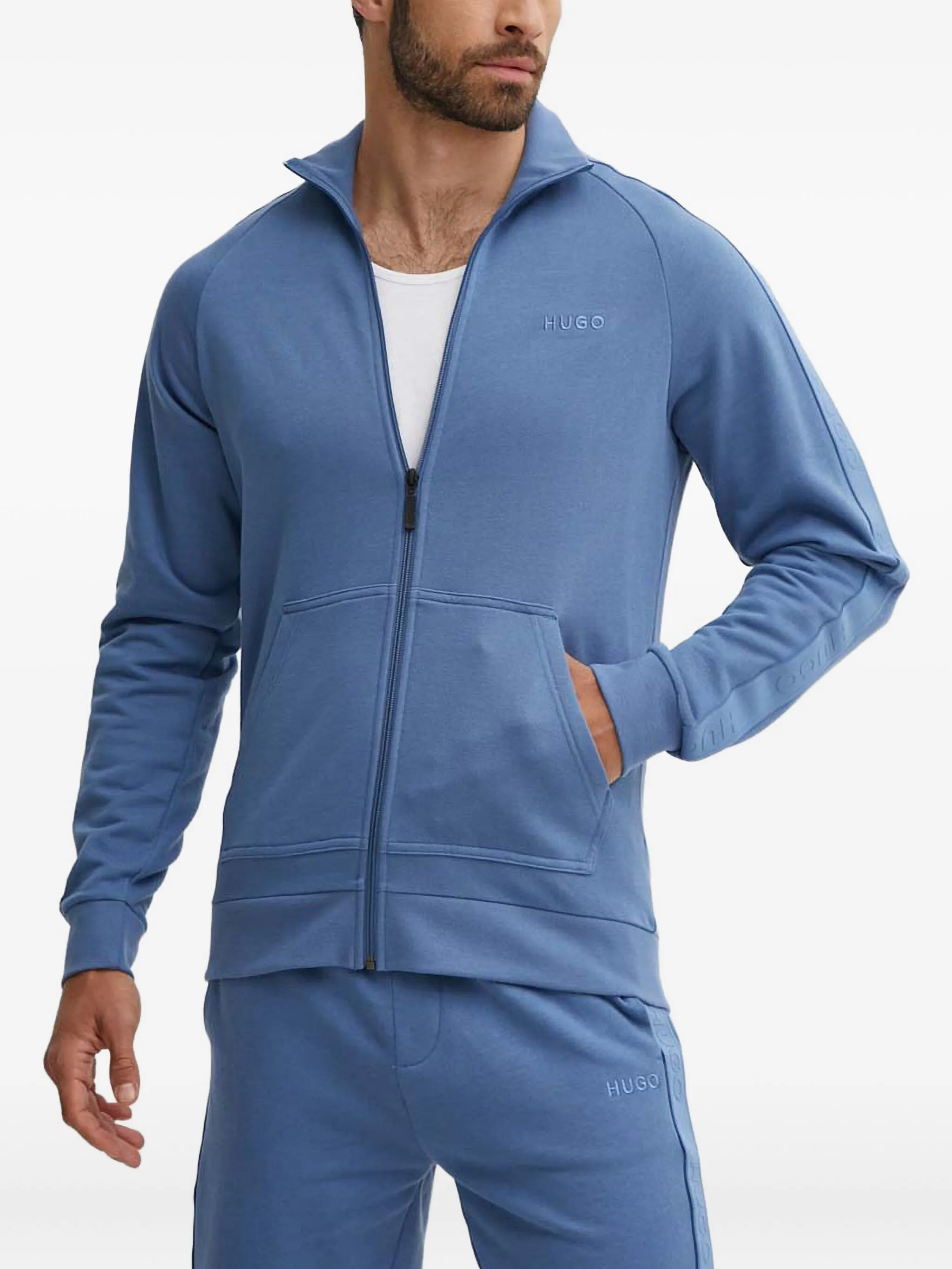 

Свитер на молнии с логотипом Hugo, синий