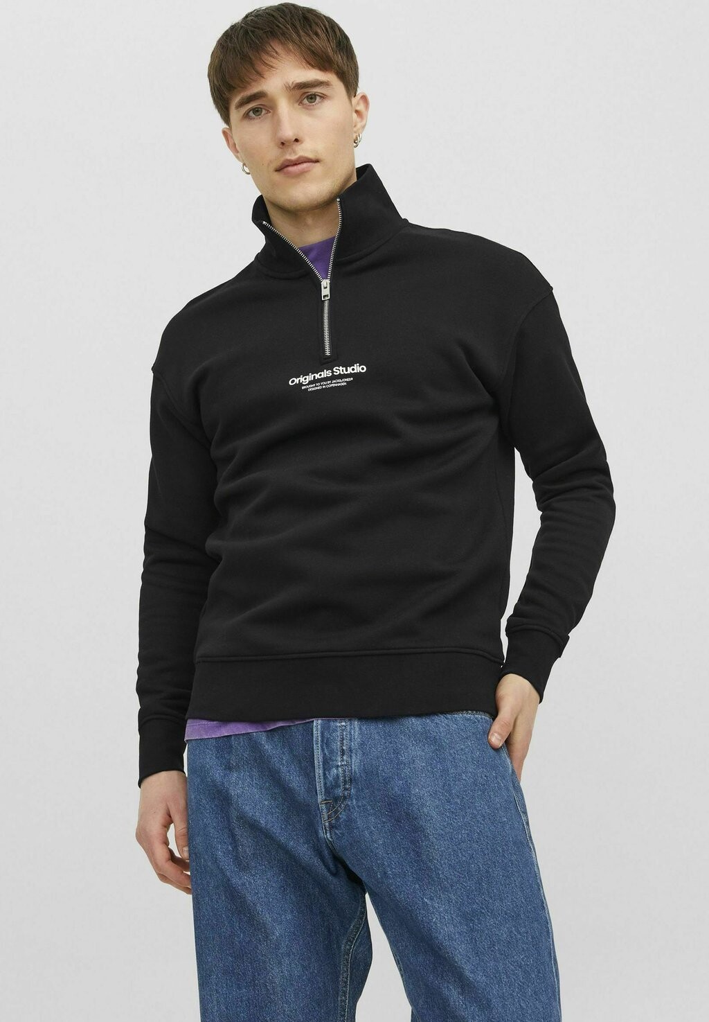 

Толстовка с капюшоном JORVESTERBRO QUARTER ZIP Jack & Jones, черный