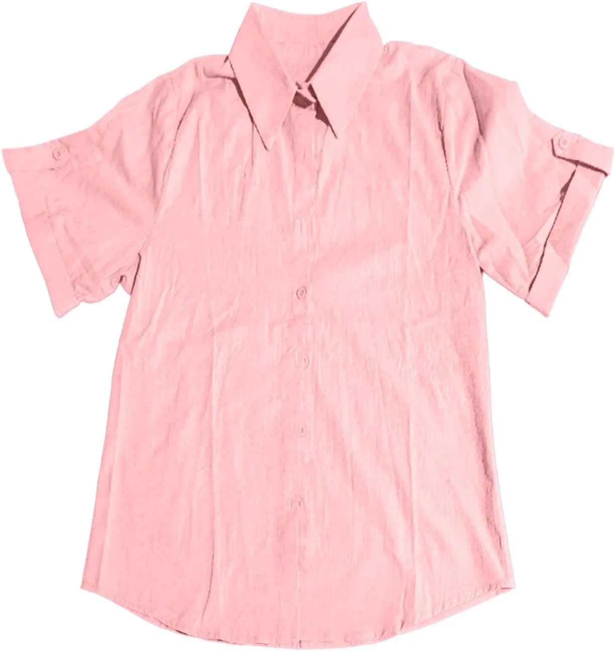 Блуза женская с коротким рукавом, хлопок и лен, красная — фото 3