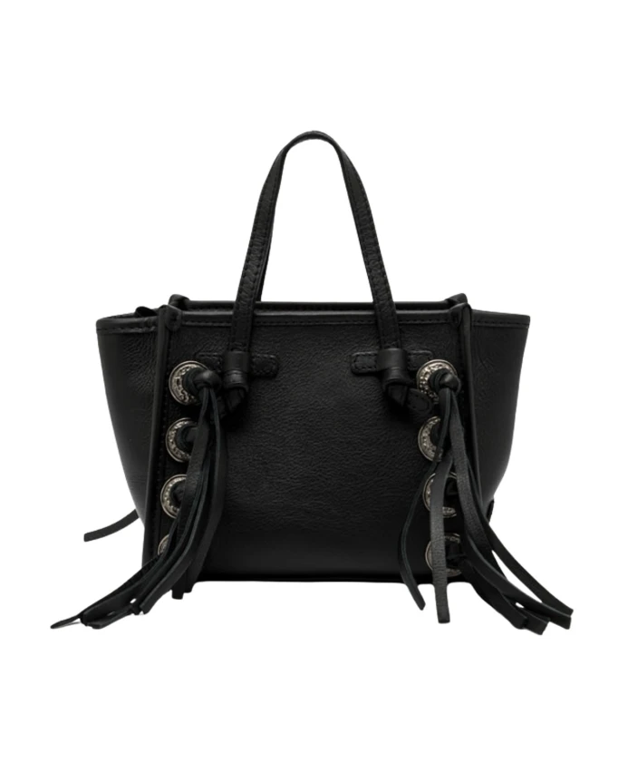 

Черная кожаная мини-сумочка с бахромой Gianni Chiarini, черный