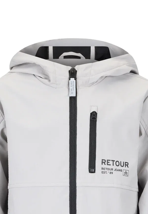 Куртка jim soft shell jacket Retour Jeans, серо-бежевый — фото 3