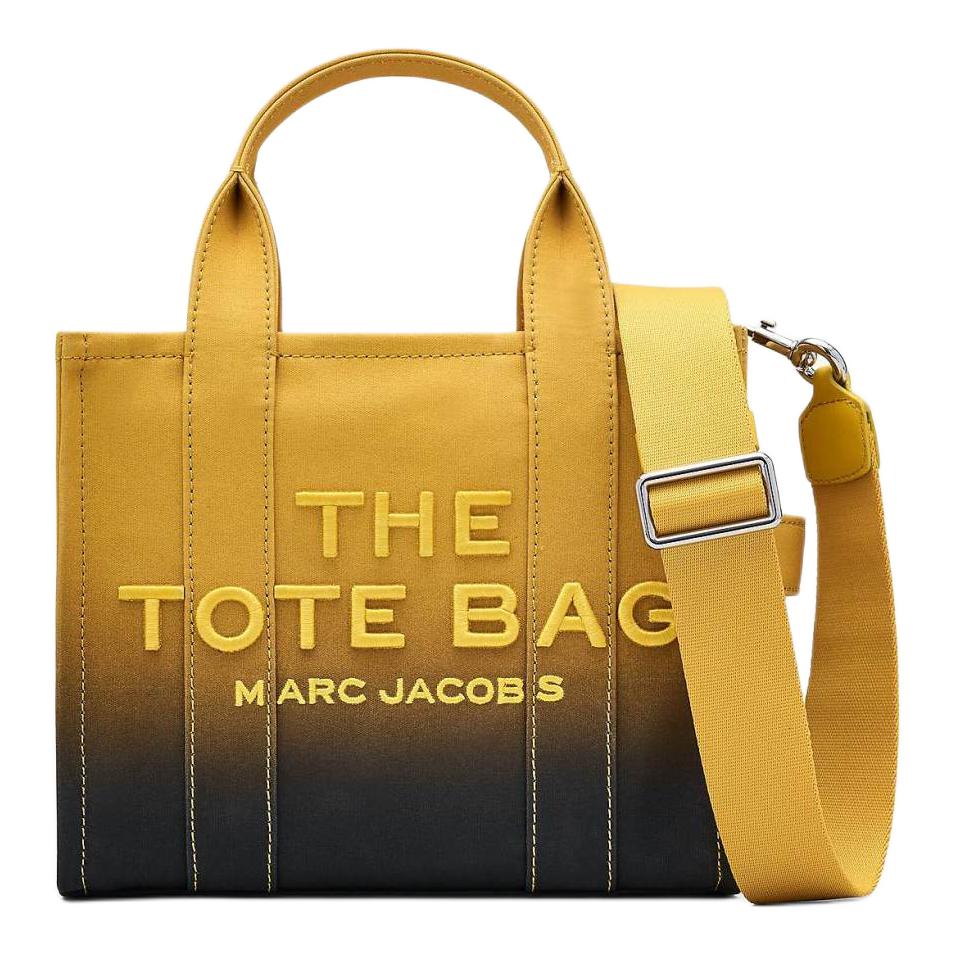 

MARC JACOBS Маленькая сумка тоут омбре из холста черно-розового цвета