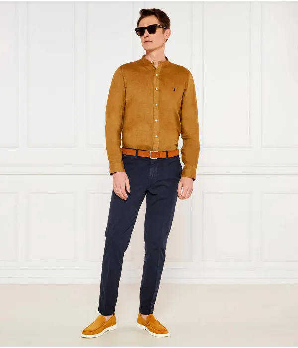 Льняная рубашка Slim fit Polo Ralph Lauren, желтый — фото 2