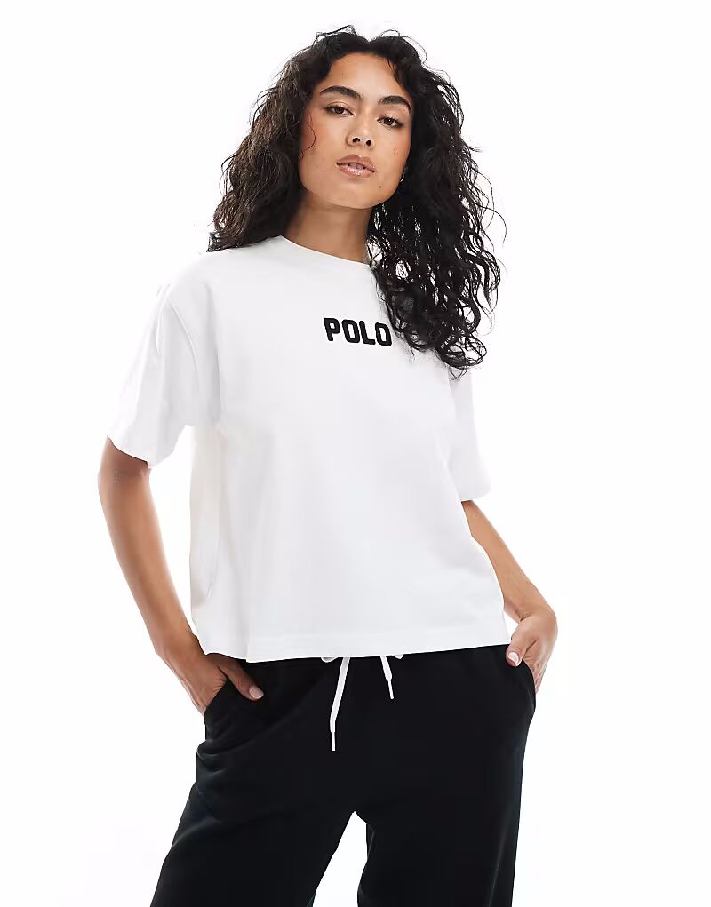

Футболка Polo Ralph Lauren свободного кроя с логотипом в белом и черном цветах