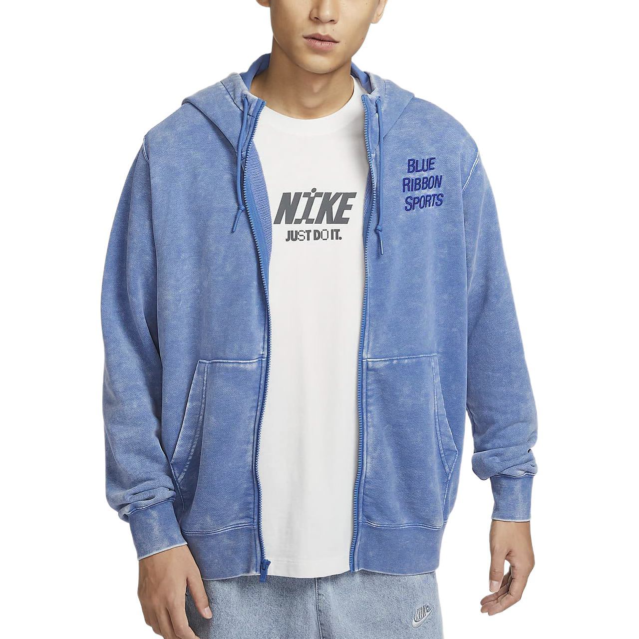 Толстовка Club мужская Stone Blue Nike — фото 4