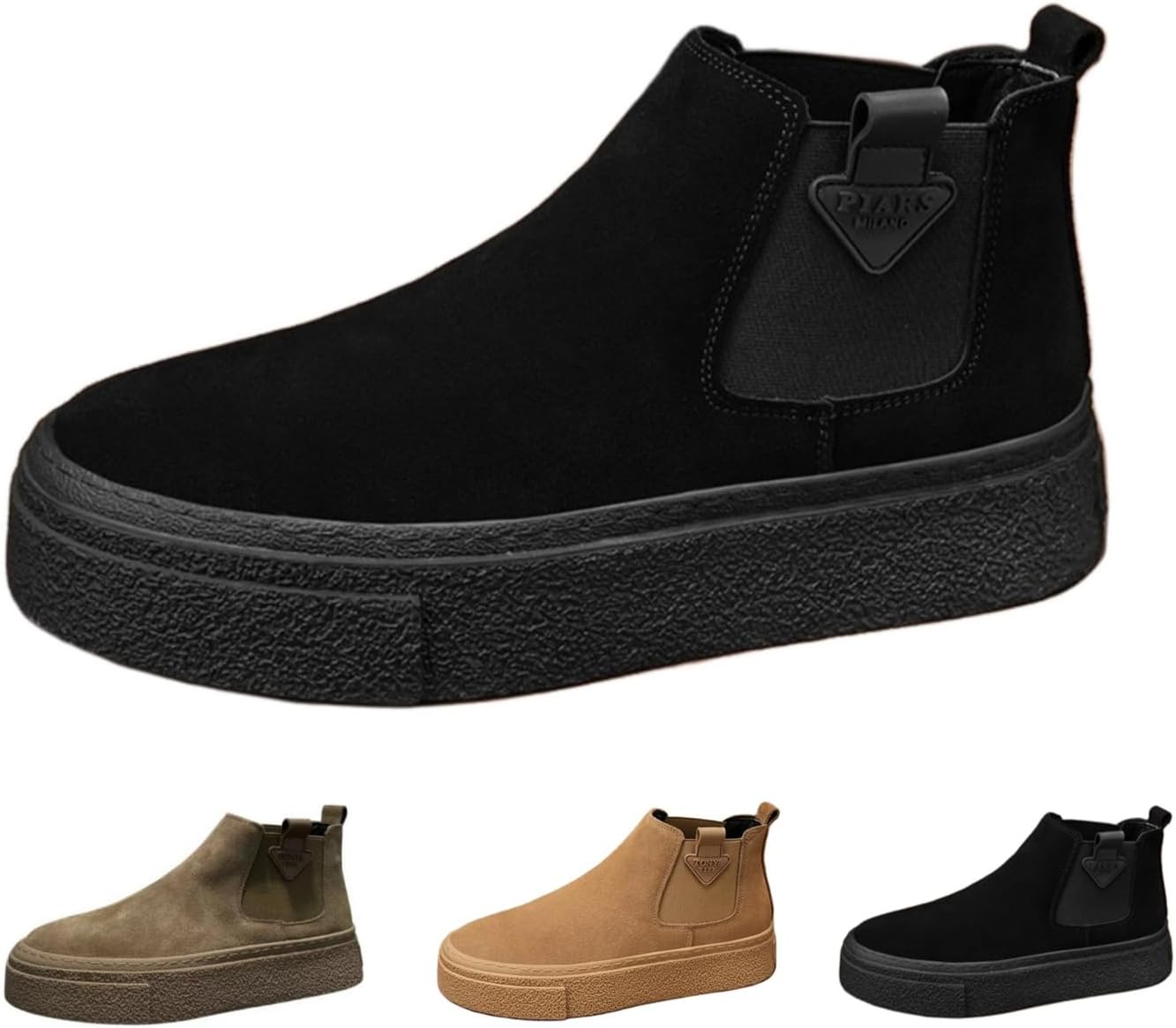 

Женские и мужские ретро ботильоны на платформе с модной массивной подошвой, классические челси, повседневные и спортивные ботинки Macefil, черный