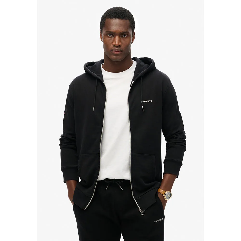 

Толстовка Superdry Plain full zip, черный