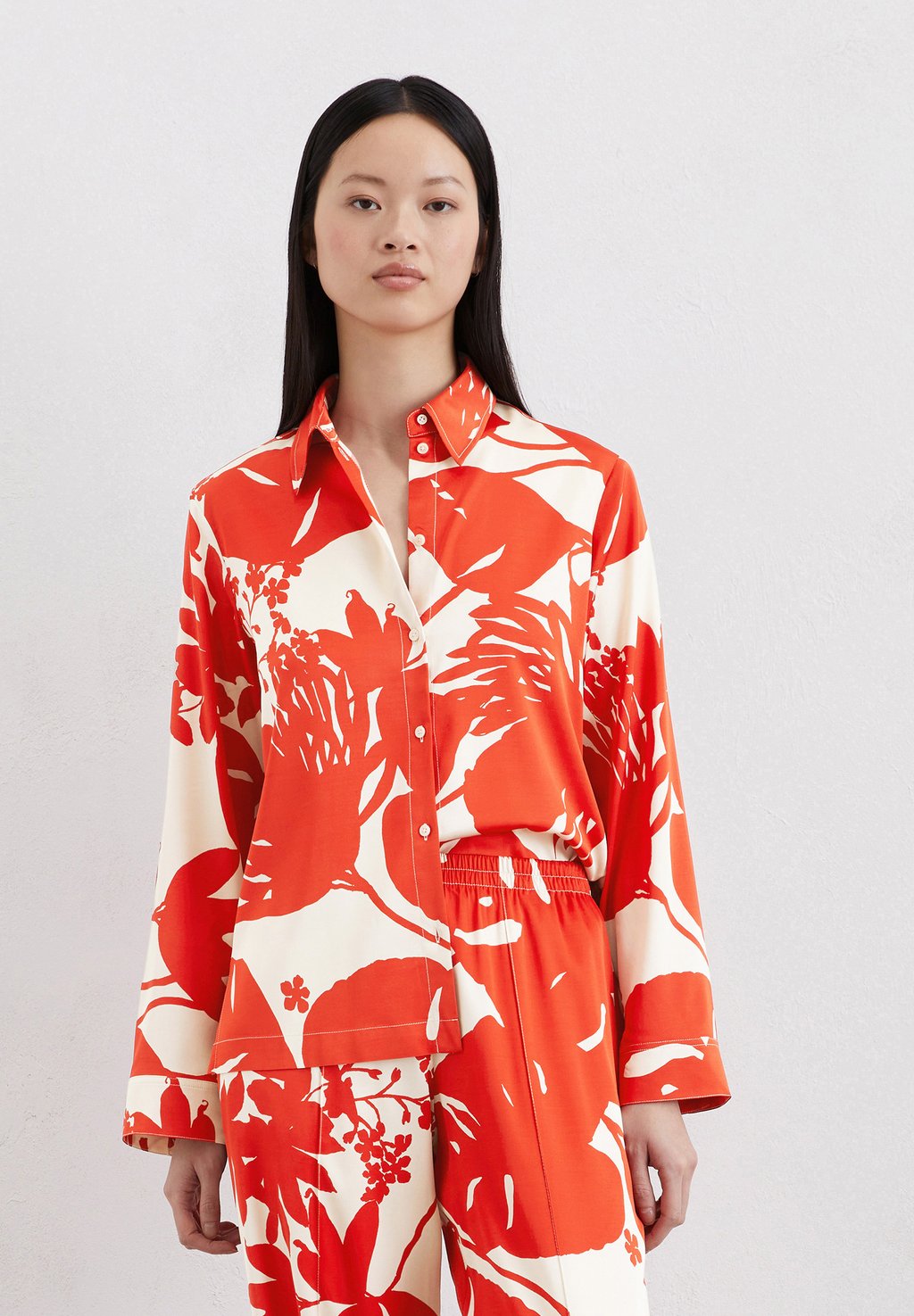 

Блузка на пуговицах PRINT-REGULAR AUS-STRETCH Marc O'Polo, красный