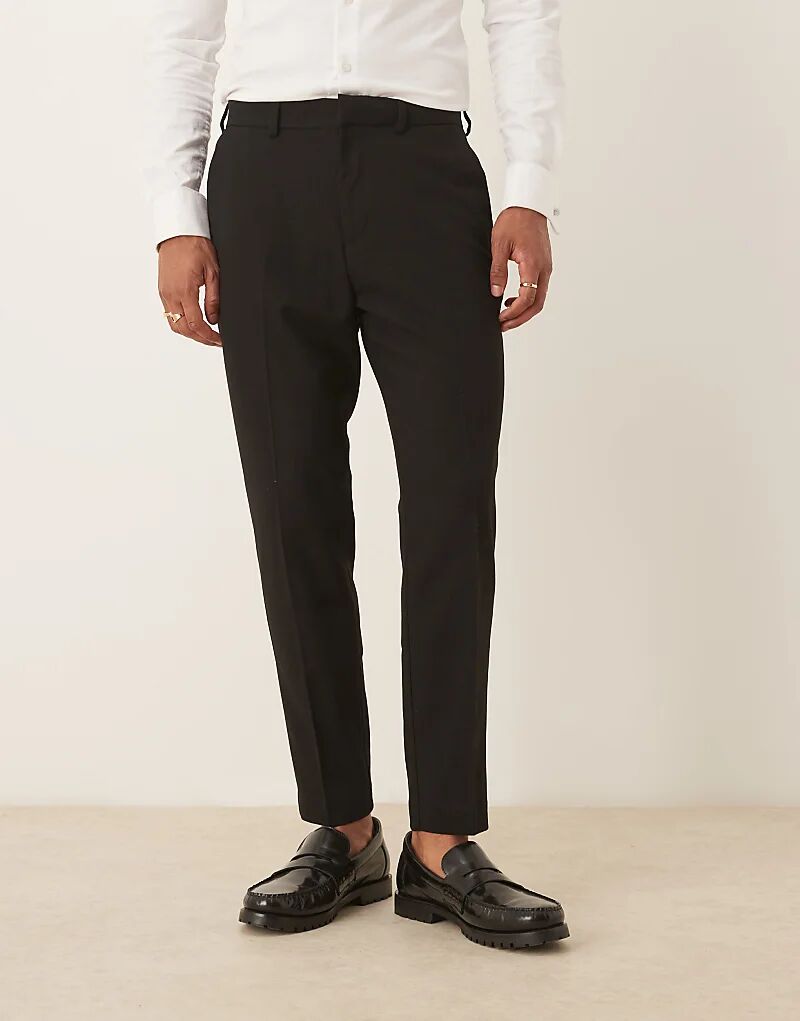 

Зауженные брюки ASOS DESIGN из черного твила