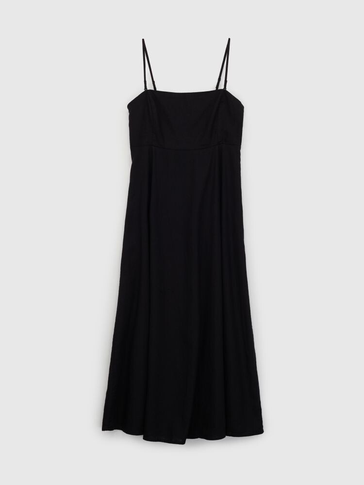 

Льняное платье макси Gap, черный