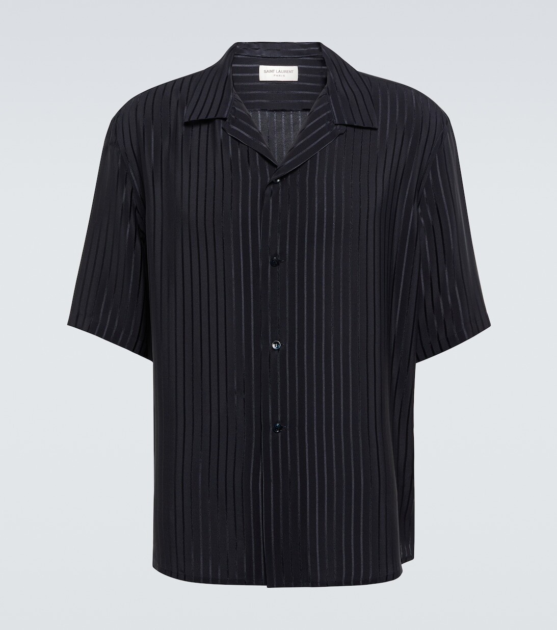 

Шелковая рубашка в полоску Saint Laurent, синий