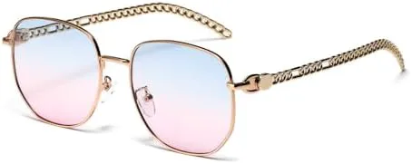 

Солнцезащитные очки в винтажном ретро-стиле для женщин, квадратной формы, с защитой от УФ-излучения. Солнцезащитные очки для женщин и мужчин MTZJH, Blue Pink