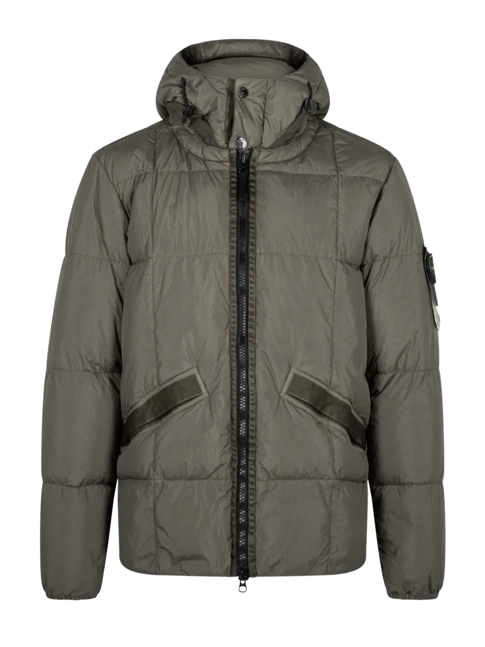 

Пуховик на молнии Stone Island, зеленый