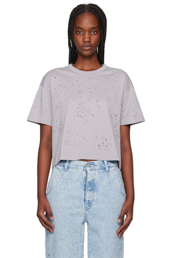 

Серая рваная футболка mfpen