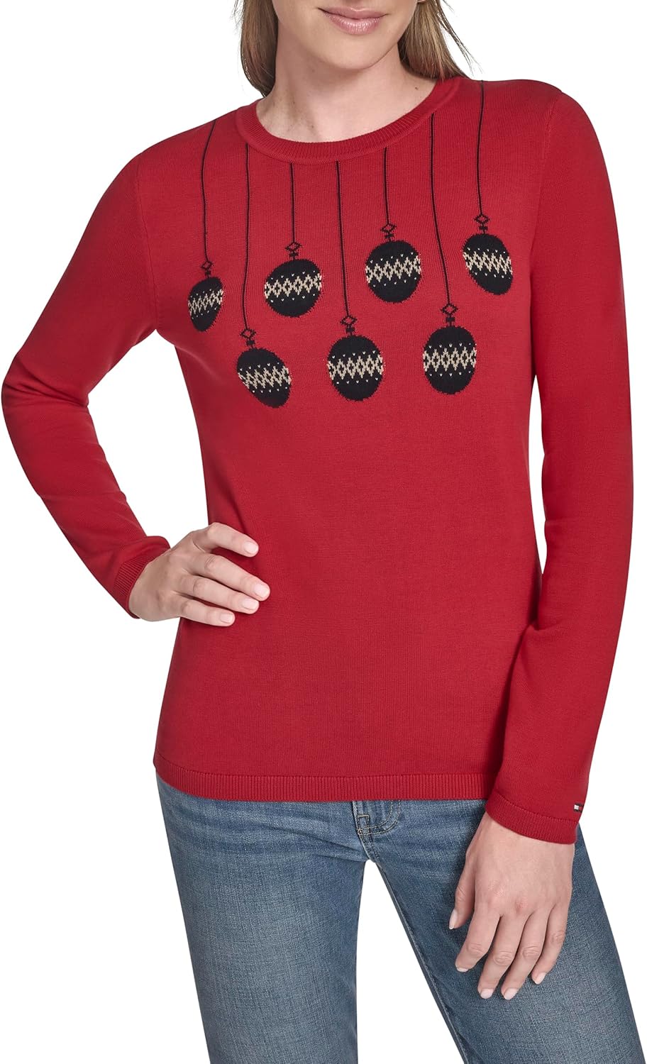 

Женский повседневный свитер Tommy Hilfiger с круглым вырезом, Chili Pepper