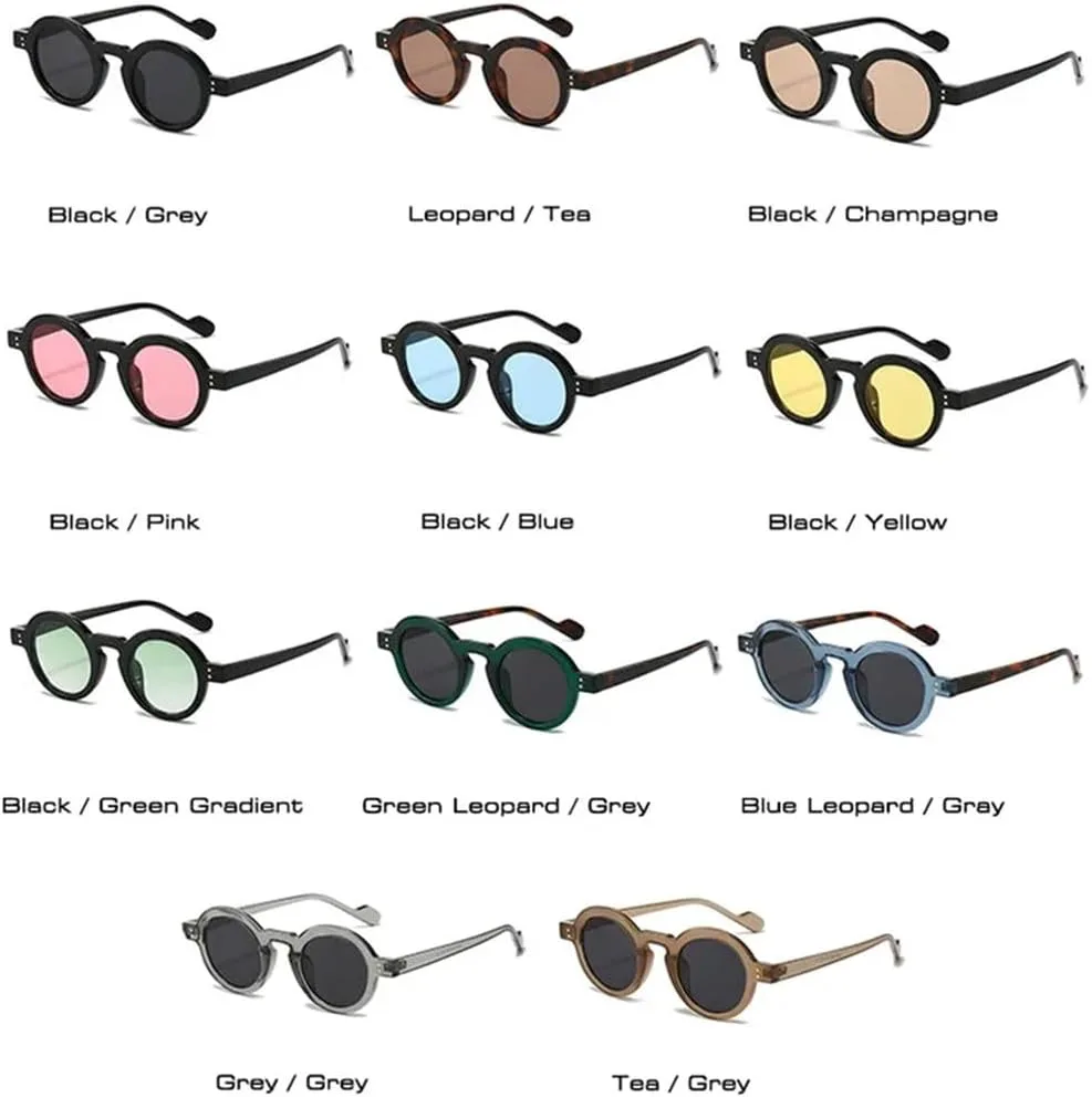 

Женские солнцезащитные очки круглые, прозрачные линзы цвета океана, UV400. Мужские спортивные очки в стиле панк с заклепками, для верховой езды UYPTK, черно-желтые