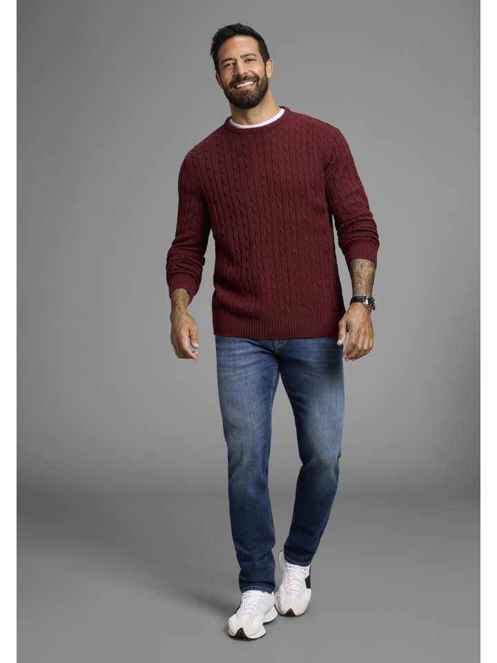 

Свитер с круглым вырезом бордового цвета Man's World