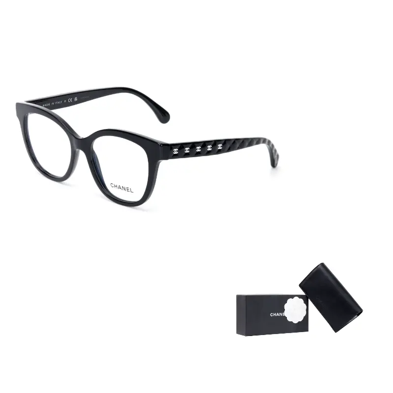 

CHANEL Пластиковая оправа квадратной формы для очков женская, Black