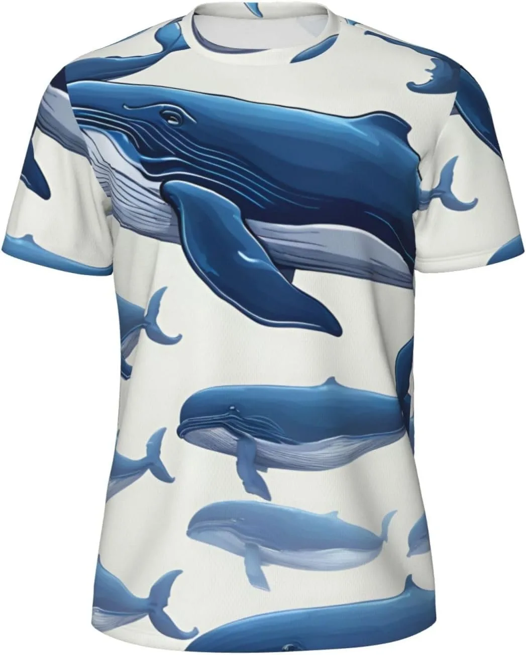 

Футболка мужская летняя с принтом Blue Whale, легкая и дышащая SDFHU