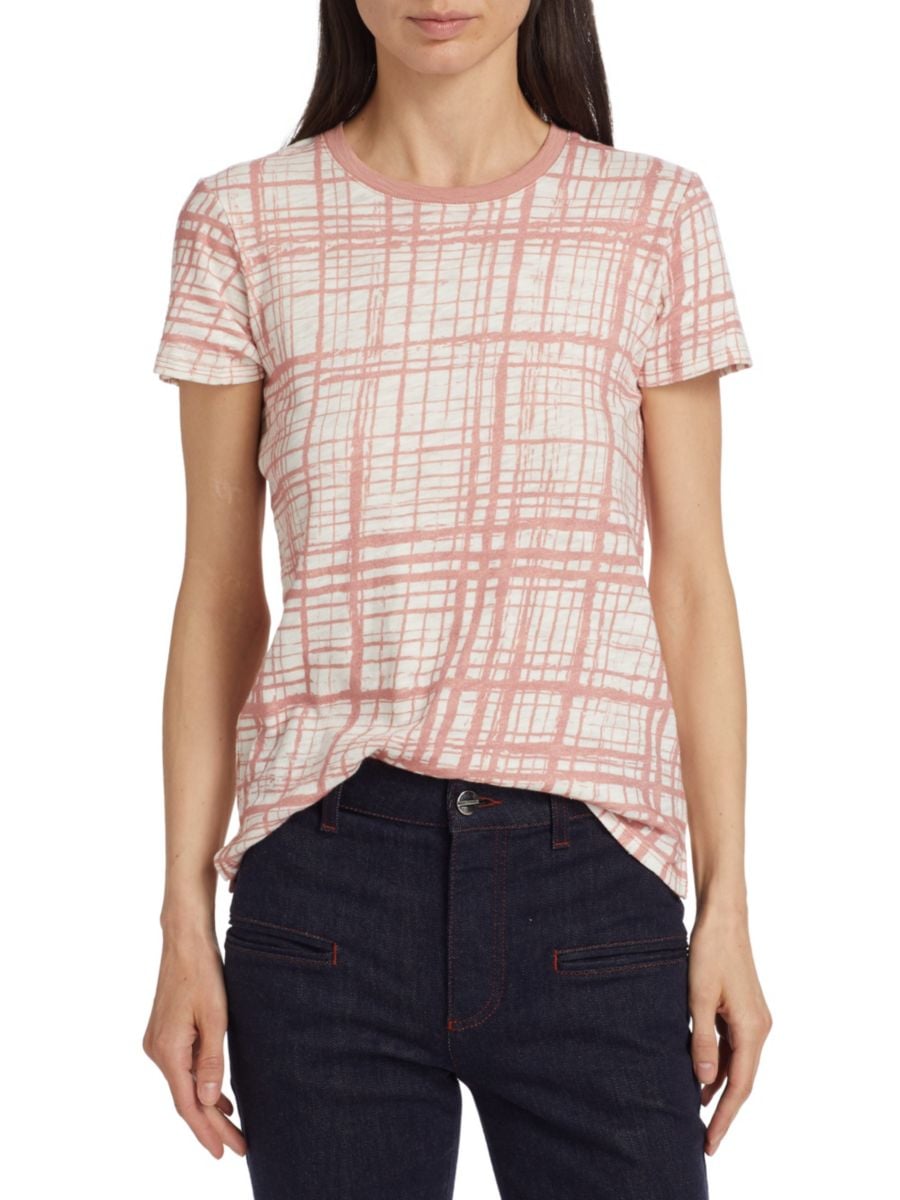

Футболка Crosshatch Schoolboy Slub Cotton ATM Anthony Thomas Melillo, цвет Faded Rosewood Chalk
