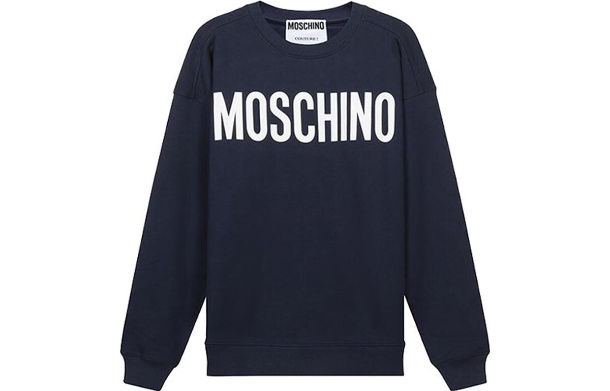 

Свитшот с принтом логотипа MOSCHINO, синий