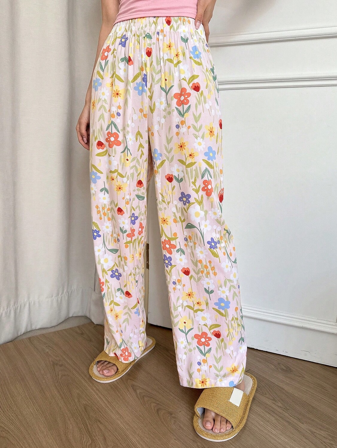 

Пижама Ladies, длинные брюки, со свежим цветочным принтом Dazy, абрикосовый