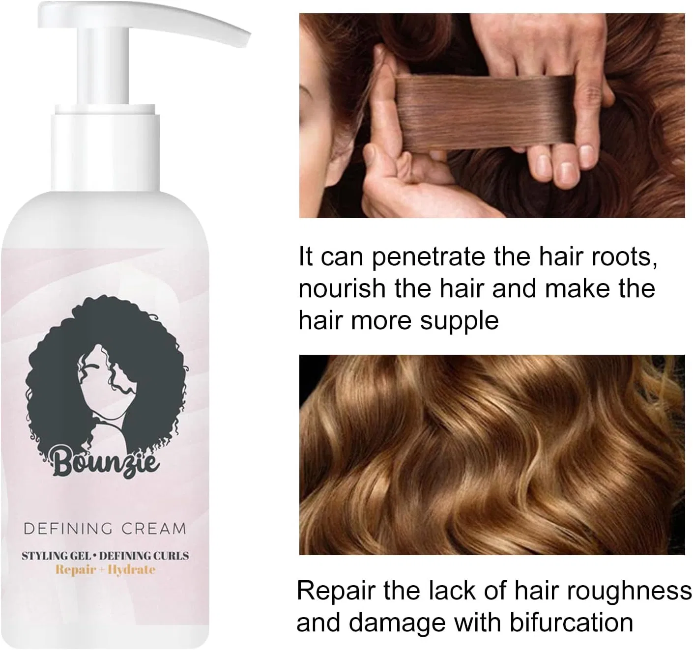 Крем для формирования локонов XIRUJNFD Bounzie Curl Defining Cream, 3 штуки Xirujnfd, 3 Pieces. — фото 2