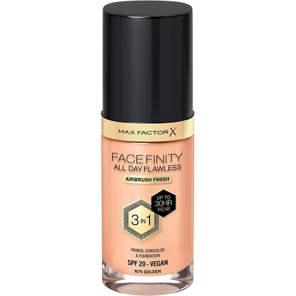 

Max Factor Facefinity All Day Flawless Жидкая тональная основа 3 в 1 Легкая безмасляная формула с SPF 20 30 мл 075 Золотой