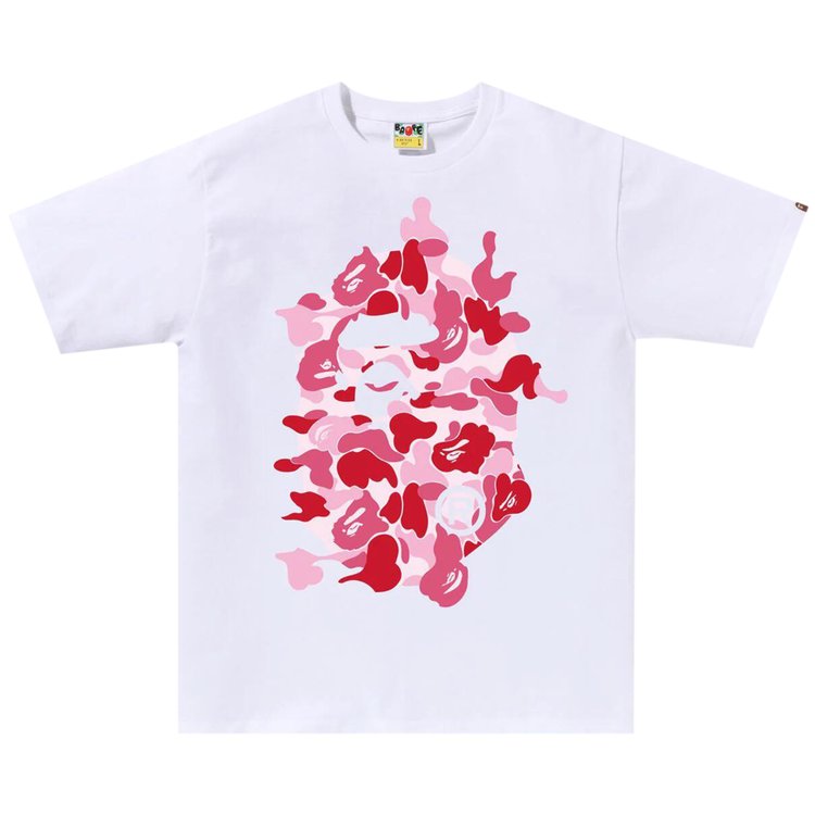 

Футболка BAPE ABC Camo Rebuild Big Ape Head 'White/Pink', белый