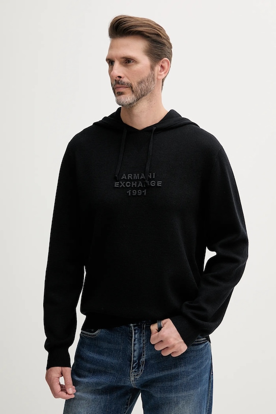 

Шерстяной свитер Armani Exchange, темно-синий
