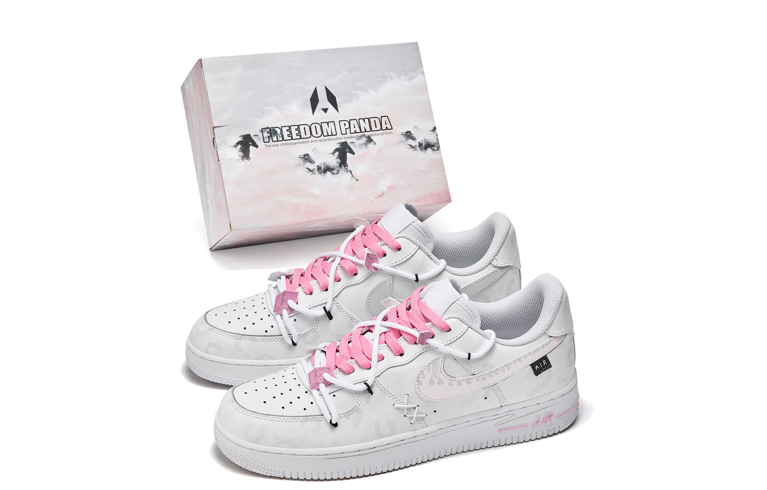 

Кроссовки Air Force 1 для скейтбординга мужские низкие серый/белый/розовый Nike