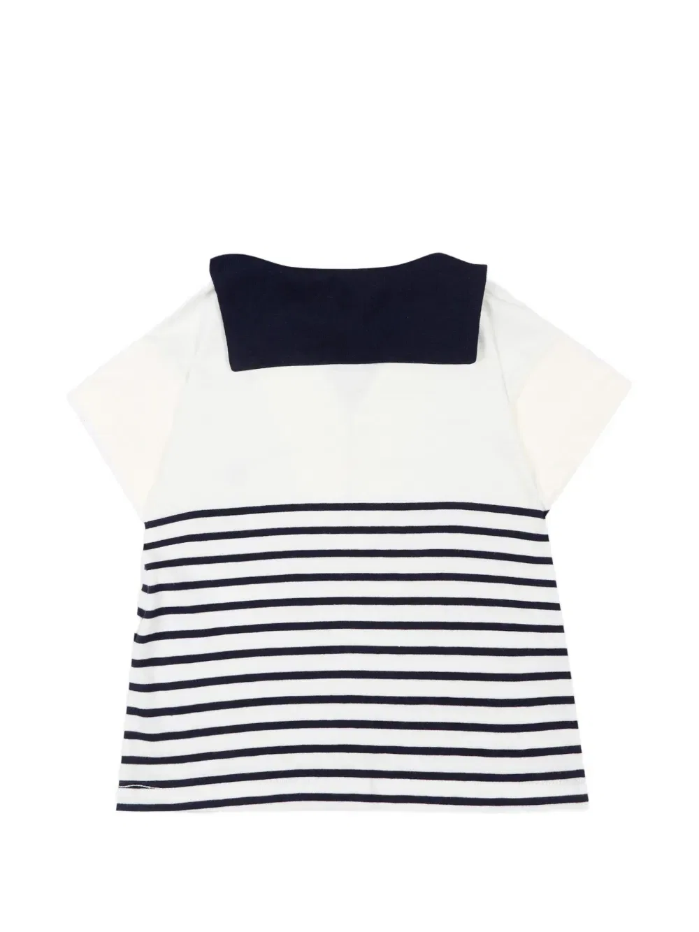 Полосатая рубашка-поло с коротким рукавом Petit Bateau, белый — фото 2