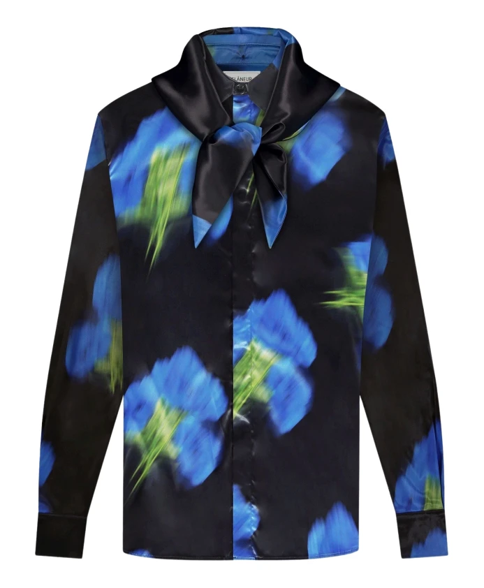 

Черная толстовка с размытым цветочным рисунком FlãNeur, черный