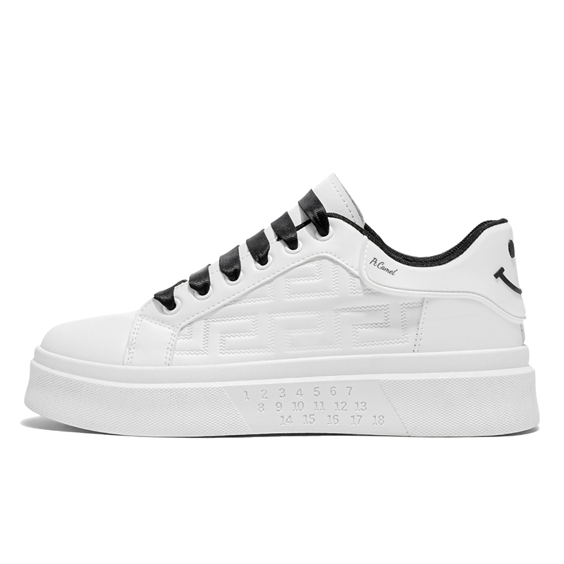 

PROTECTCAMEL Скользоустойчивые износостойкие легкие низкие скейтерские кроссовки мужские бело-черные, цвет White Black