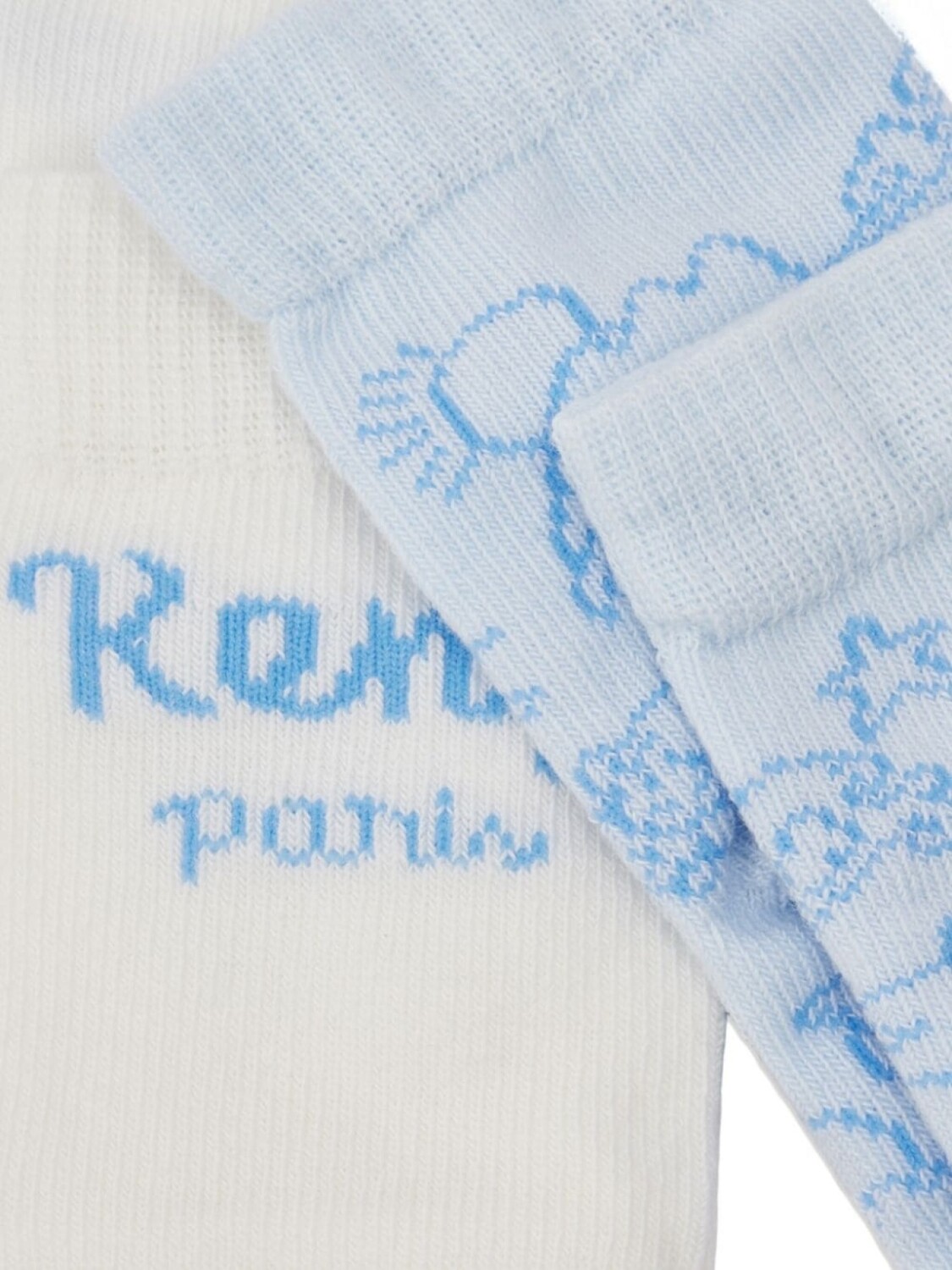 Носки Kenzo Kids с логотипом, вязка интарсия (упаковка из двух штук), белый — фото 2